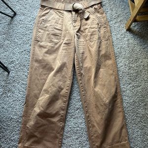 Women’s Sundance Catalog Tan Boho Cropped Belted Pants - size 2